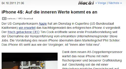 Bericht auf Heise